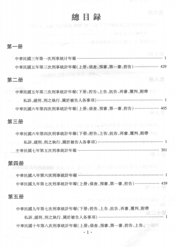 民国时期司法统计资料汇编